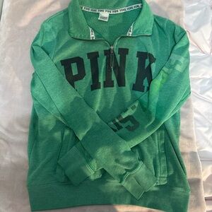 Green Victoria's Secret PINK quarter zip sweatshirt
little stains